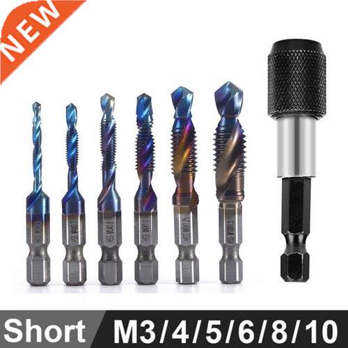 6/7pcs Hex Shank HSS Screw Thread Screw Tap Drill Bit Metric