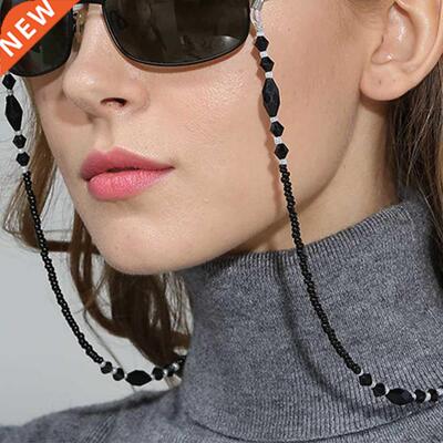 Fashion Women Eyeglass Chains Black Acrylic Beads Chains Ant
