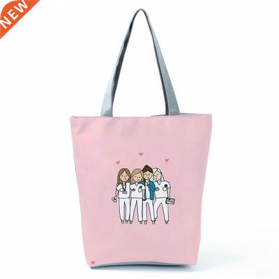 Lades New Fashon All-Match Tote Female Nurse Love Prnted