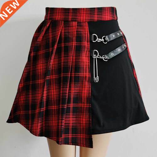Womens Harajuku Punk Irregular Mini Pleated Skater Skirt Asy