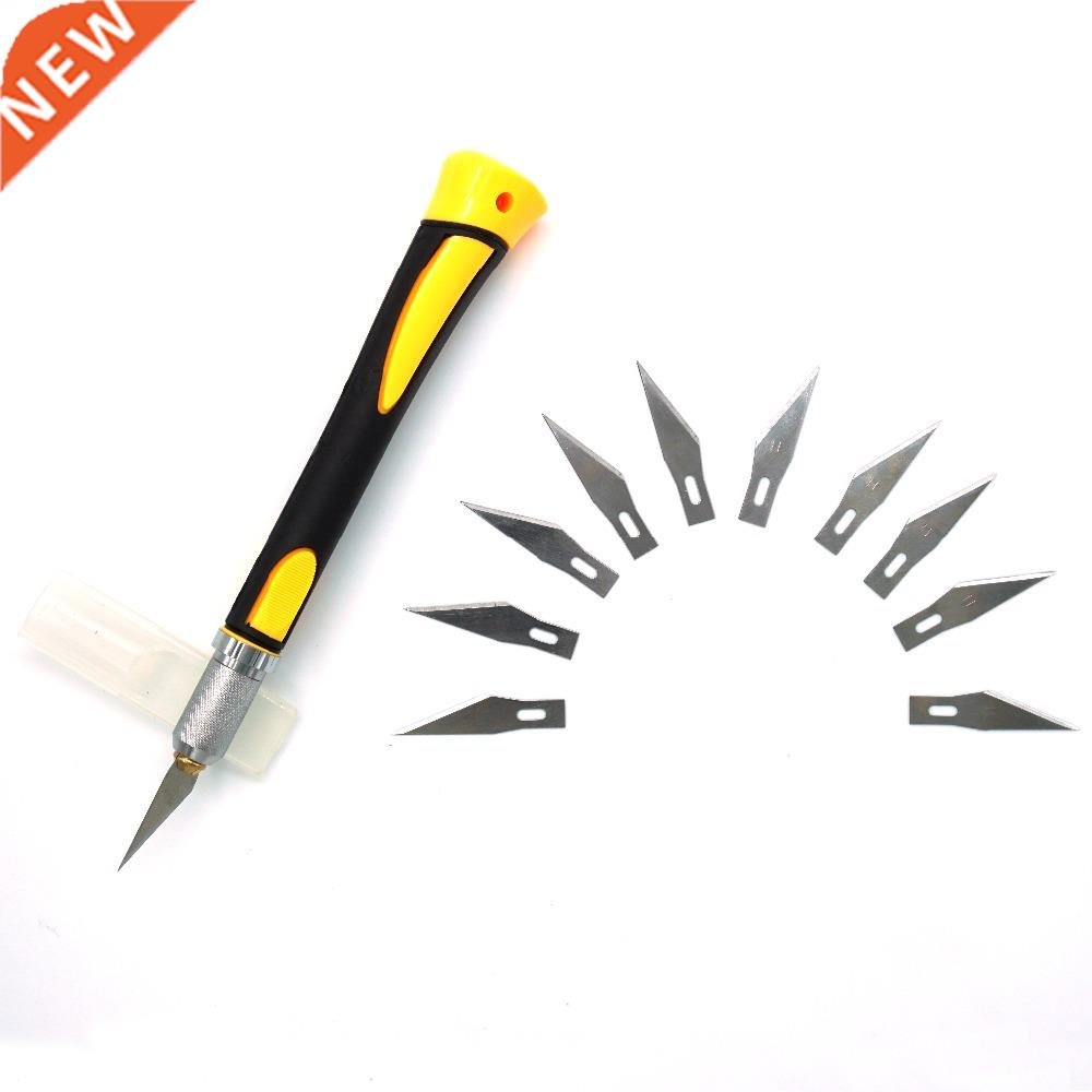 Non-slip Metal Scalpel + 11 pcs SK5 Blades Wood Carving Kniv