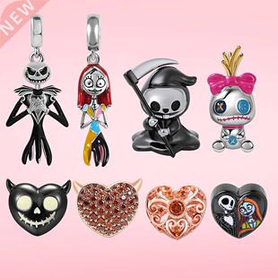 925 sterling silver charm Halloween Jack Dangle charm Fright