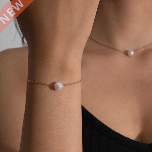 Hot White Pearl Jewelry Sets Necklace Bracelet Big Pearl Set