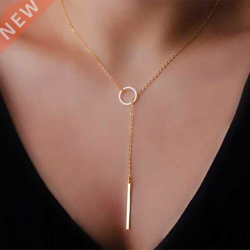 New Women Fashion Gold Color  Layers Chain Necklace Hollow