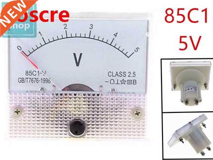 1PCS 85C1 5V Analogue DC Voltage Needle Panel Meter Voltmete