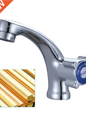 G1/2 Bathroom Brass Chrome Plated Counter Basin Single Cold