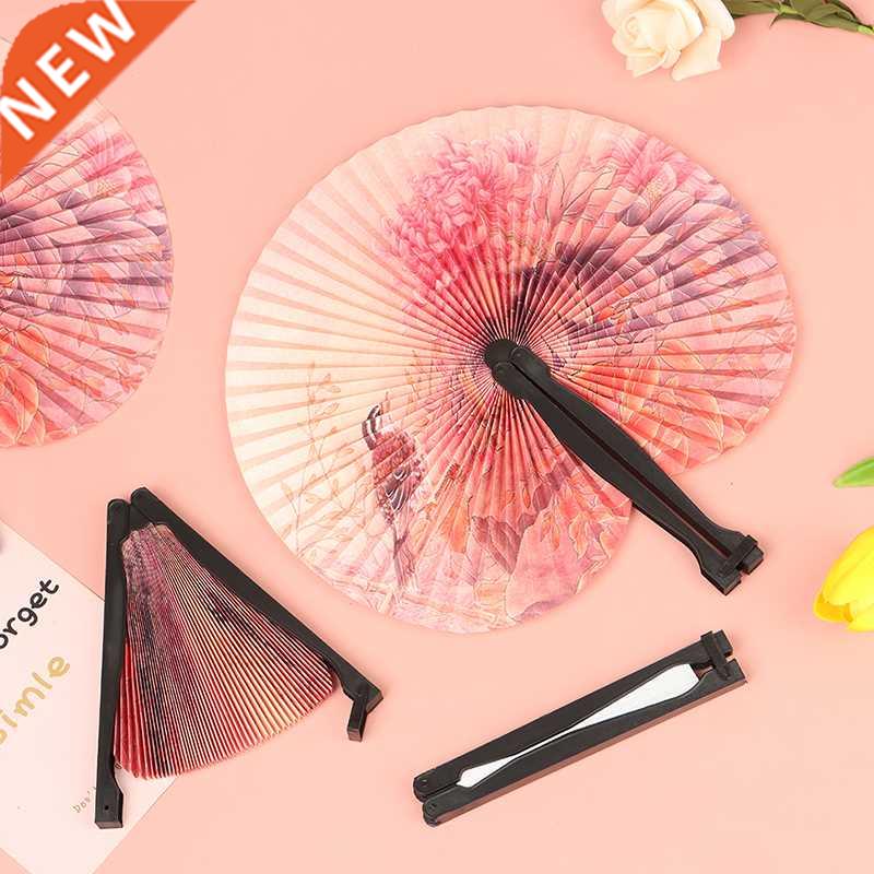 5Pcs Paper Folding Hand Fan Oriental Floral Fancy Fans Party