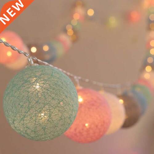 20 LED Cotton Ball Gland String Lights Christmas Fairy Lig