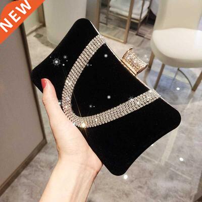 Clutch evening bags Suede rhinestones evening bags purse sho