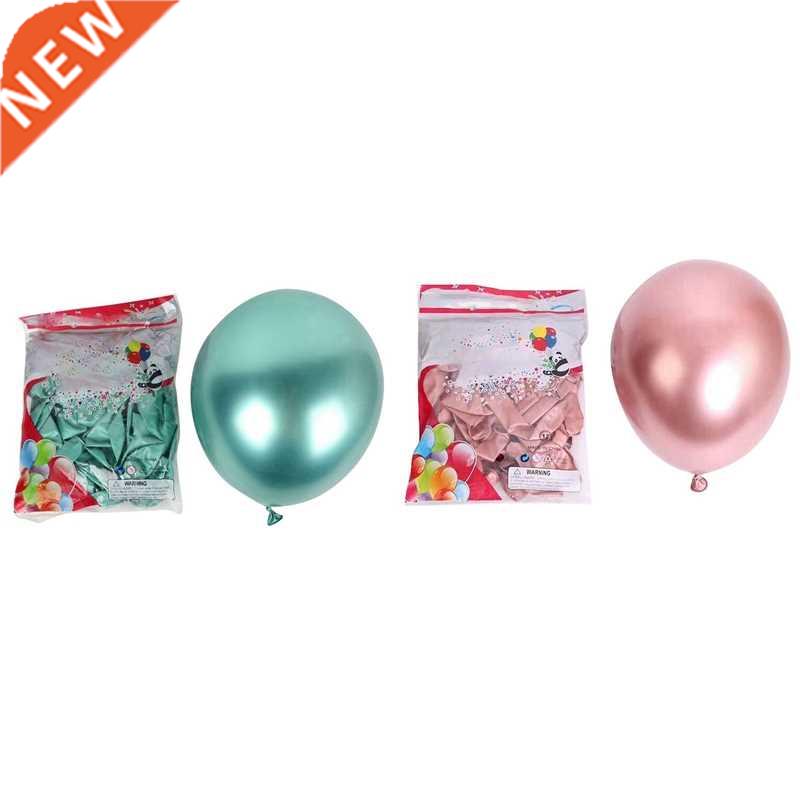 100Pcs 10Inch Metallic Latex Balloons Thick Chrome Glossy