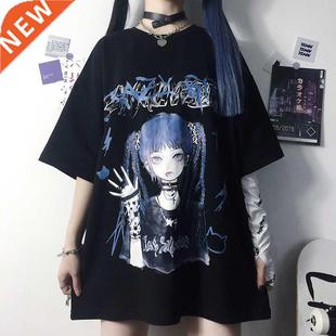 Summer Goth Female Tee Aesthetic Loose Women T-shirt Punk Da