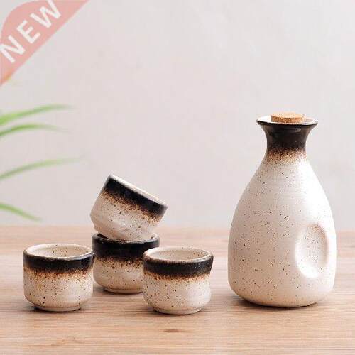 Japanese style sake pottery dispenser liquor wine pot white