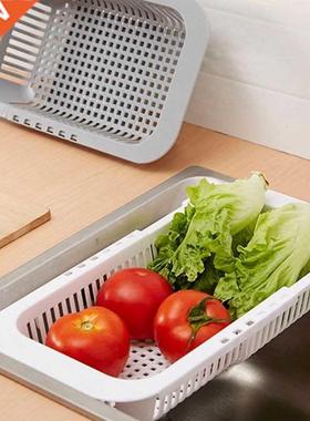 Adjustable Over Sink Dish Drying Rack Drainer Plastic Vegeta