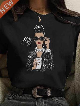 Maycaur Hot Sales Printed Female Tshirt Women Fashion Graphi