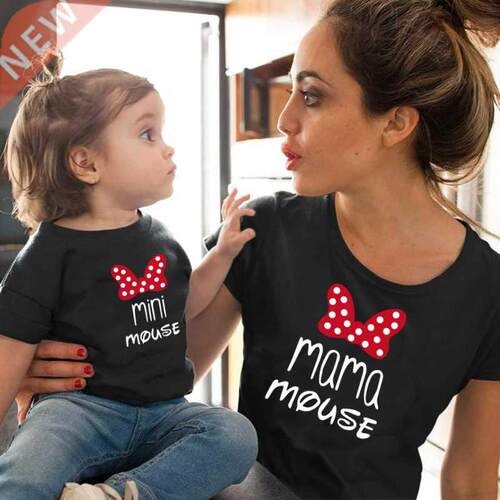 1PCS MAMA and MINI Mouse Matching Fashion T-Shirt Mother and