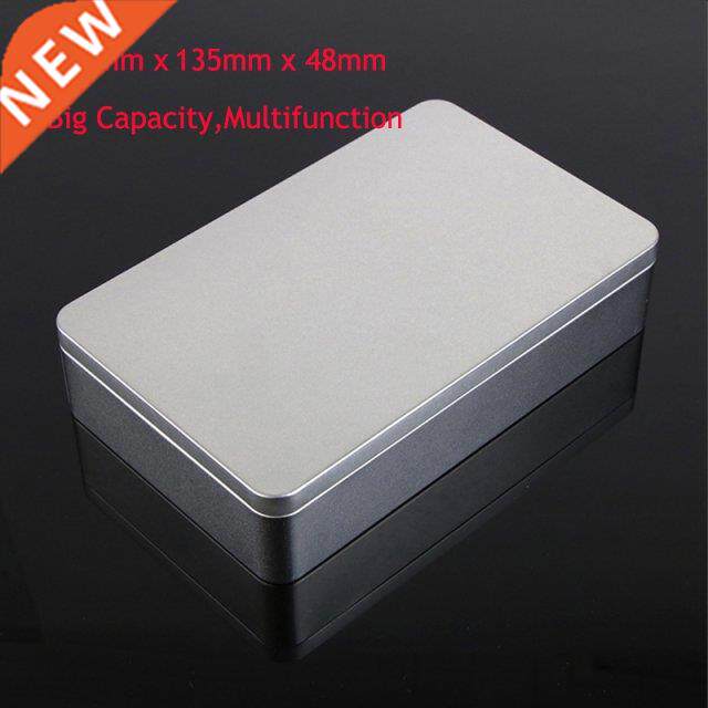 Reusable Metal Silver Big Storage Box Tin Empty Case Multipu