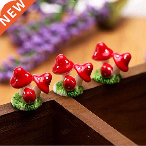 4 Colors Resin Crafts Mini Miniature Mushroom Micro