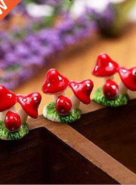 4 Colors Resin Crafts Mini Miniature Mushroom Micro