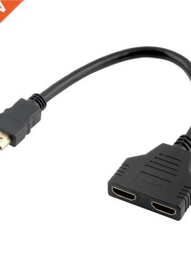HDMI 1 Male To Dual HDMI 2 Female Y Splitter Adapter Cable F