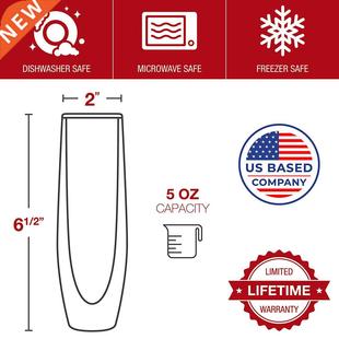 2-piece set of glass champagne glasses double-layer