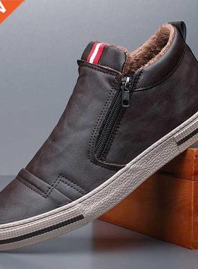 Men Casual Shoes Winter Warm Ankle Boots Fashion Man Snow Bo