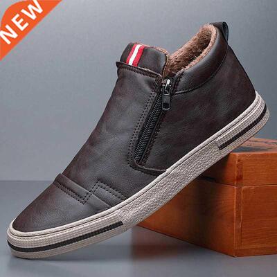 Men Casual Shoes Winter Warm Ankle Boots Fashion Man Snow Bo