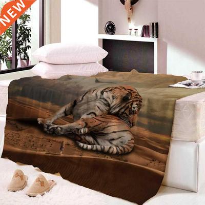 Tiger Fleece Blankets Flannel Textile Decor Skin Animal