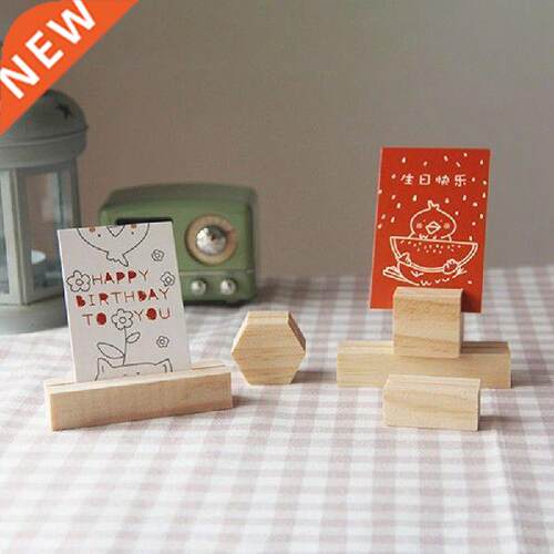Natural Wood Memo Clips Photo Holder Clamp Stand Card