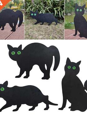 Set of 3 Black Cat Garden Scarer Deterrent