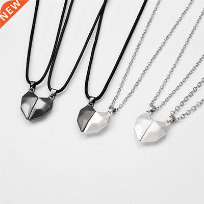 2Pcs/Lot Magnetic Couple Necklace Friendship Heart Pendant D