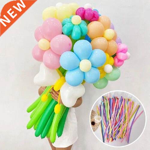 10/15 Pcs Colorful Strip Balloons Matte Mixed Color Strip
