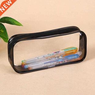 PVC Transparent Zipper Pencil Bag Pen Case Stationery Storag