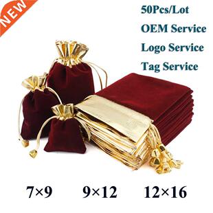 Elegant Velvet Pouches Lint Bag Flannelette Jewlery Sachet C