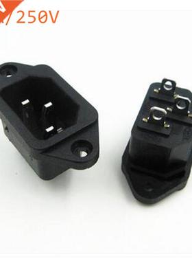 5pcs 3P IEC 320 C14 Male Plug Panel Power Inlet Sockets Conn
