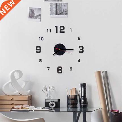 3d  Roman Numbers Acrylic Mirror Wall Sticker Clock Home