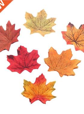 100 Autumn/Maple Silk Leaves Multi Coloured/Wedding/Decorati
