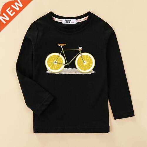 Kids funny fruit bike t shirt boy girl long sleeve cotton to