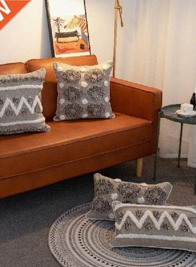 Woven Tufted Boho Throw Pillow Cover Morocco Decorative