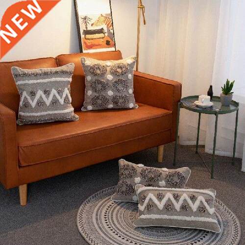 Woven Tufted Boho Throw Pillow Cover Morocco Decorative