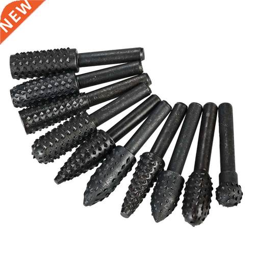 10pcs Rotary Files Rasp Set 6mm Shank Carbon Steel Carbide M