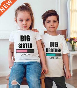 Big Brother/Sister Loading Toddler Kids Anoucement T Shirt S