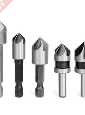 5Pcs 82 Degrees Countersink Drill Chamfer Bit Kit for Wood G