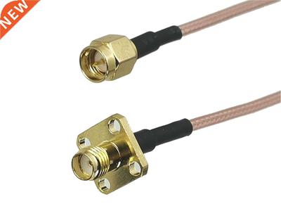 RG316 SMA Female Jack 4-holes Flange to SMA Male Plug Connec