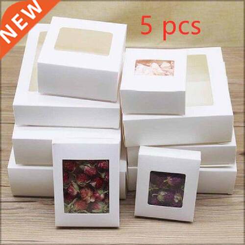 5pcs Kraft Paper Candy Box Cardboard Marbling Style
