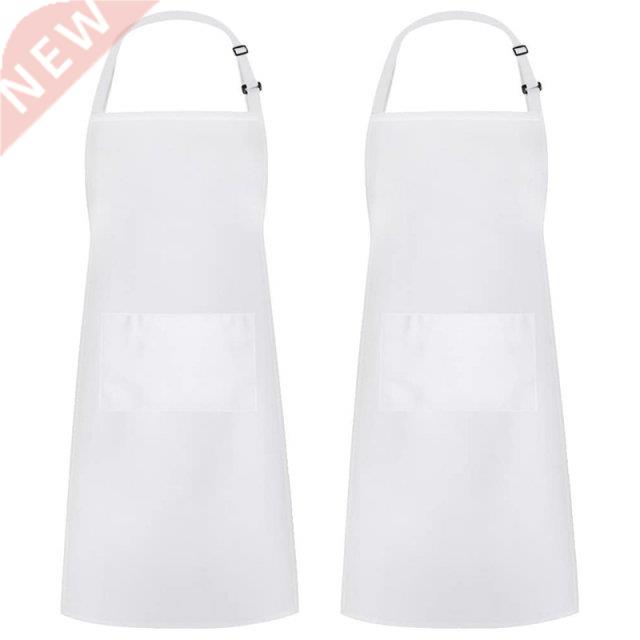2 Pack Kitchen Adjustable Bib Apron 100% Polyester with 2 Po