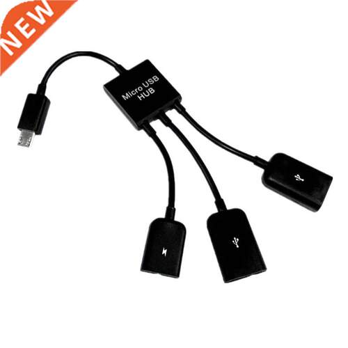 3in1 Micro USB HUB OTG Male To Female Dual USB 2.0 Adapter