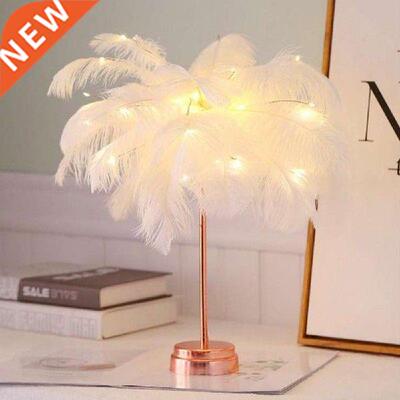Feather Table Ins Girl Heart Bedside Light for Bedside