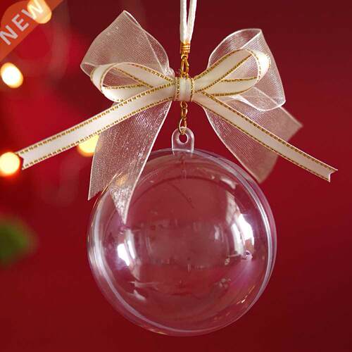 1pc 7cm Transparent Ball Open Plastic Clear Bauble Ornament
