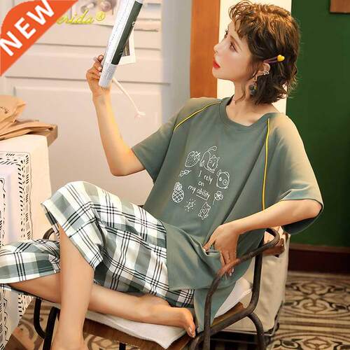 NEW Pajama Set Women Sleepwear Plus Size Lungewear Summer Sh