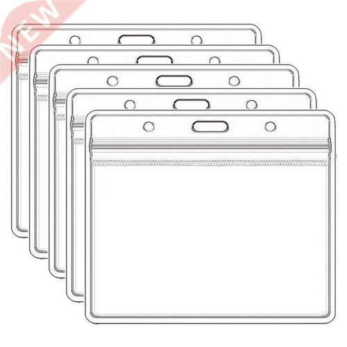 50Pcs/Pack Horizontal Transparent PVC Plastic ID Card Badge